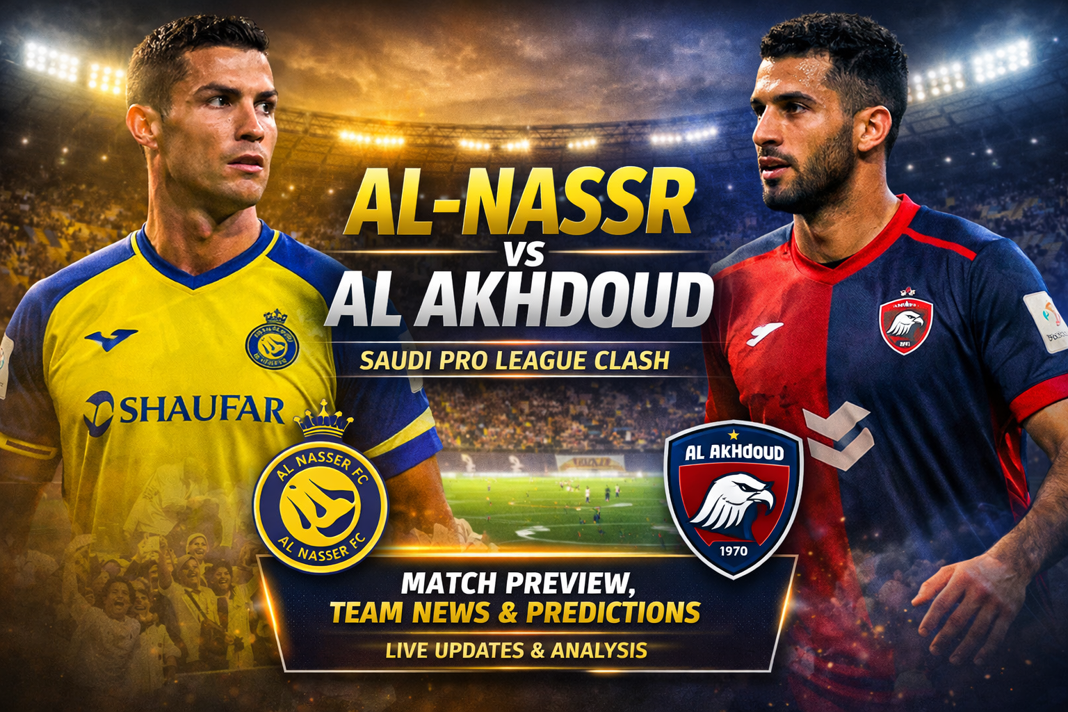 Cristiano Ronaldo scoring for Al-Nassr against Al Akhdoud in Saudi Pro League